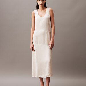 Calvin Klein Crushed Satin Maxi Dress